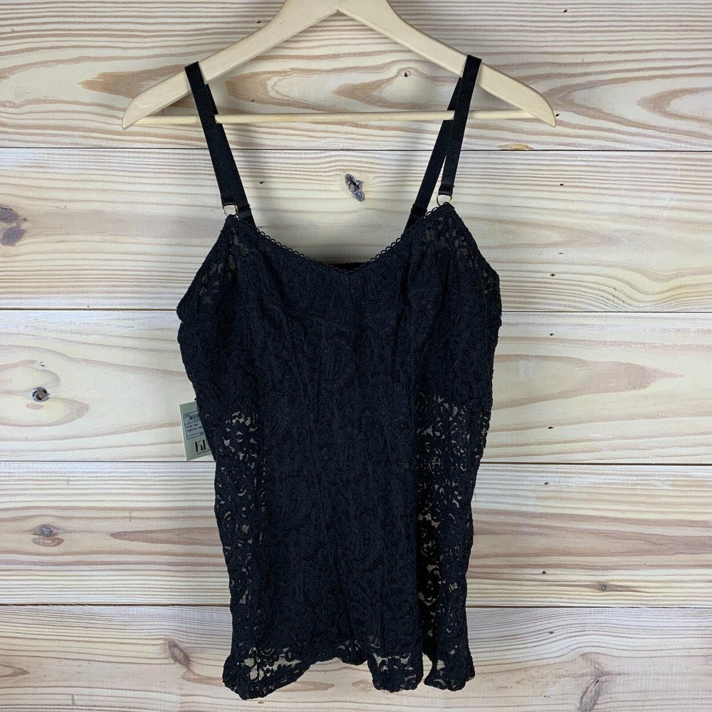 Kilo Brava Cami Womens XXXL Black Semi Sheer Lace Tank Free‎ People Wimsigoth